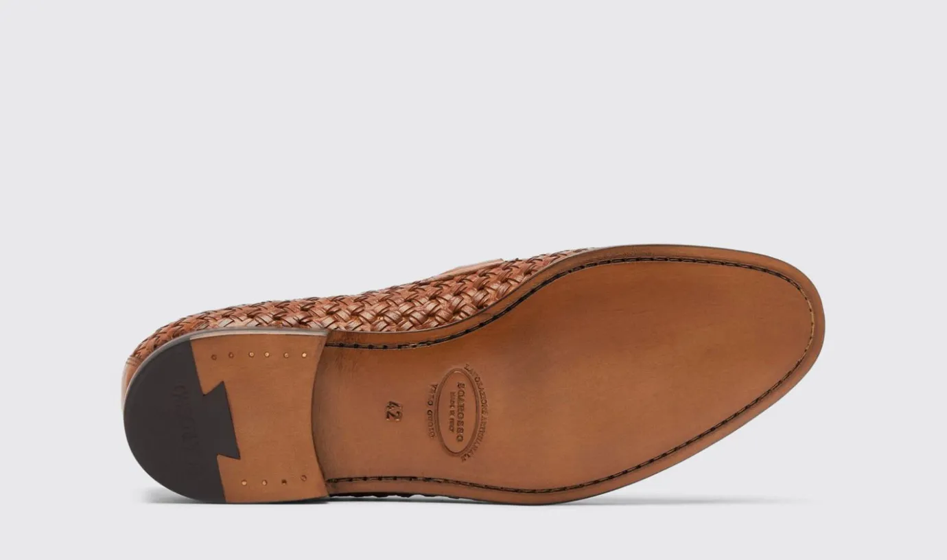 Manner Scarosso Alessandro Cognac Gewebt