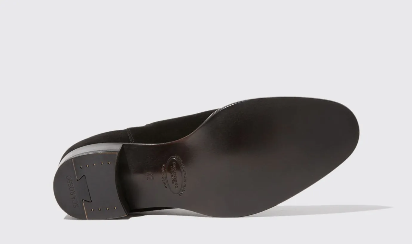 Manner Scarosso Axel Schwarzes Wildleder