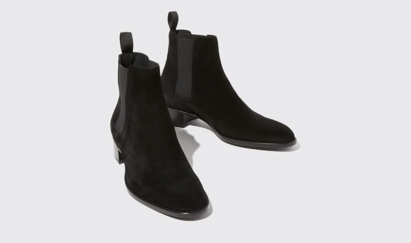 Manner Scarosso Axel Schwarzes Wildleder