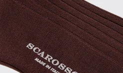 Manner Scarosso Burgunderfarbene Wadensocken Aus Baumwolle