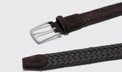 Manner Scarosso Cintura Marrone Intrecciata Scamosciata