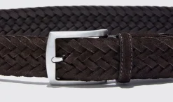 Manner Scarosso Cintura Marrone Intrecciata Scamosciata