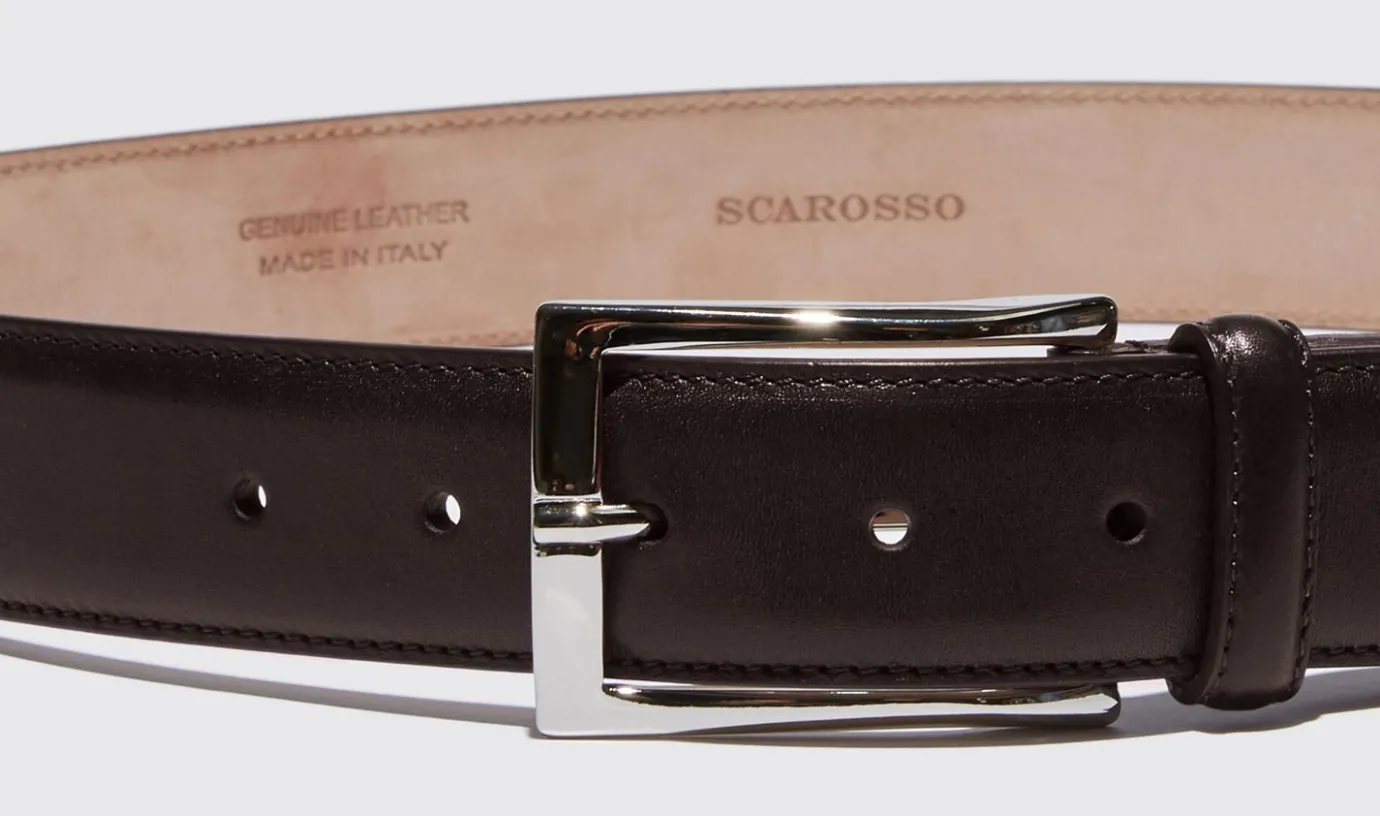 Manner Scarosso Cintura Marrone Scuro Classica