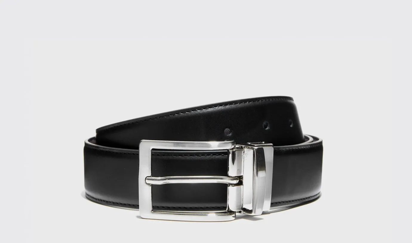 Manner Scarosso Cintura Reversibile Mista Nera/Marrone
