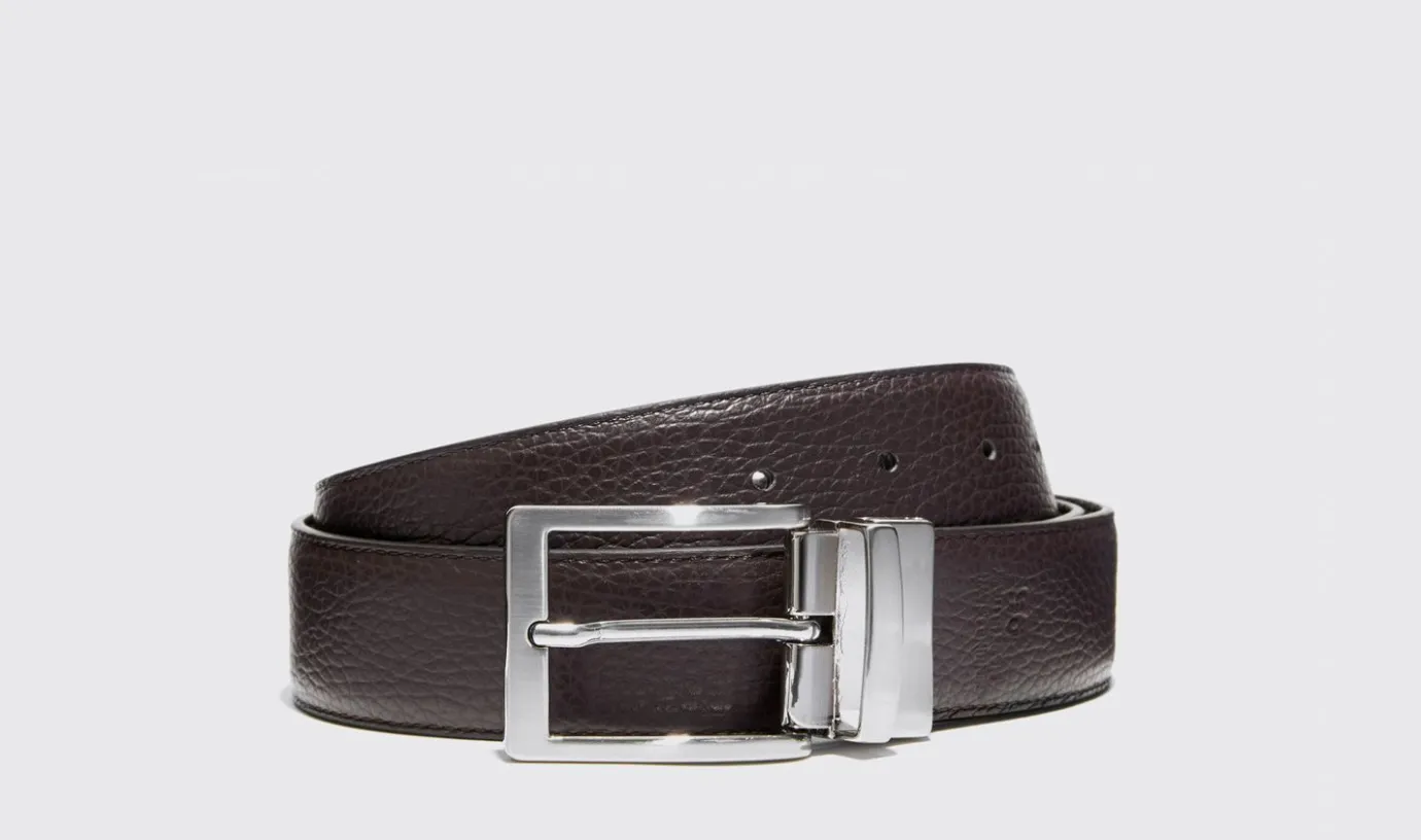 Manner Scarosso Cintura Reversibile Mista Nera/Marrone