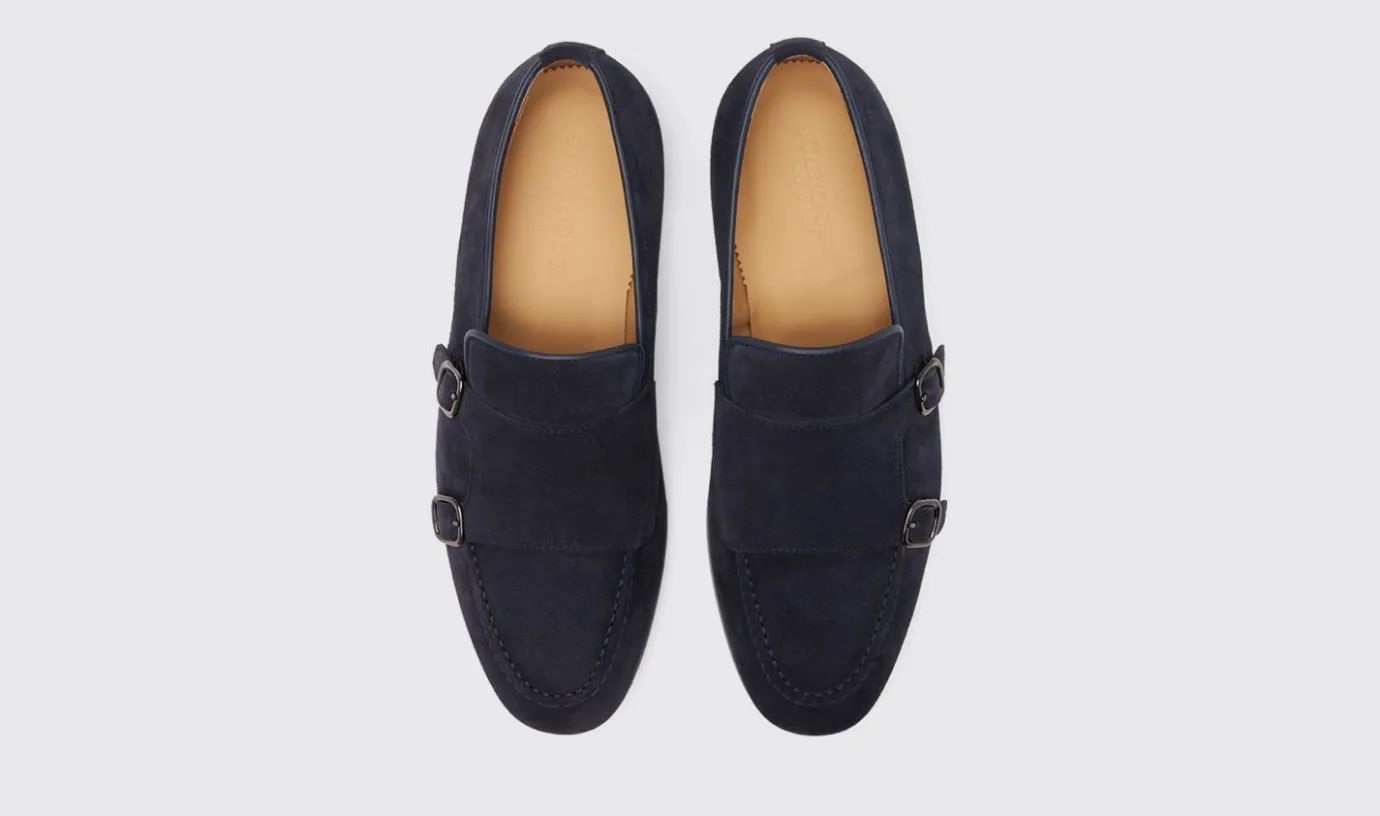 Manner Scarosso Ernesto Blaues Wildleder