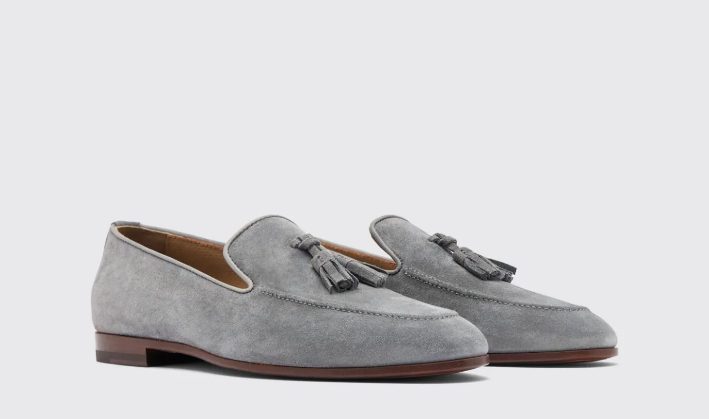 Manner Scarosso Flavio Graues Wildleder
