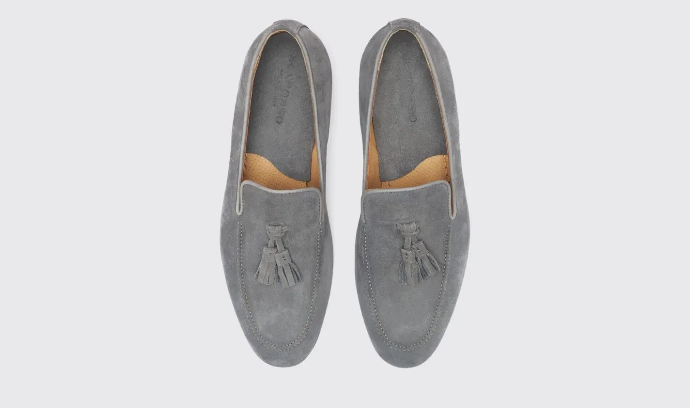 Manner Scarosso Flavio Graues Wildleder