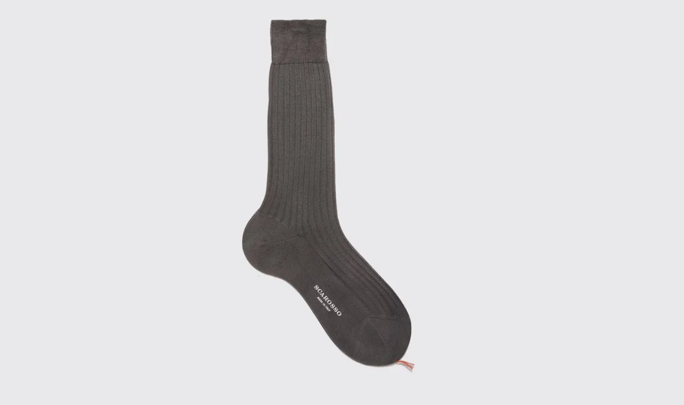 Manner Scarosso Graue Wadensocken Aus Baumwolle
