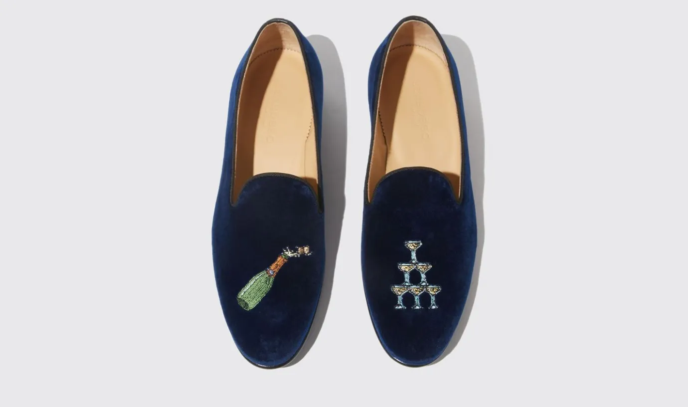 Manner Scarosso Jay Blue Velvet
