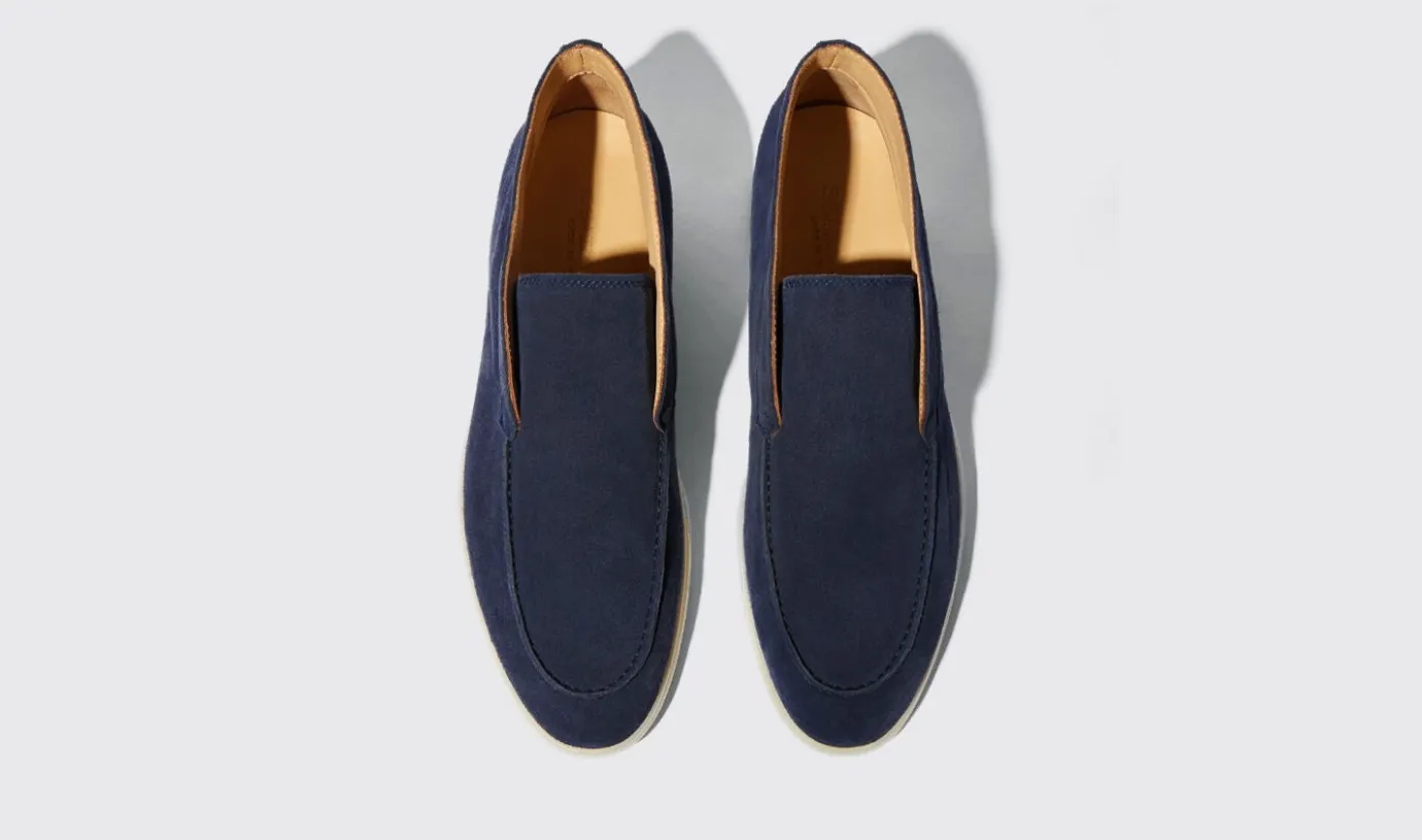 Manner Scarosso Leonardo Blaues Wildleder