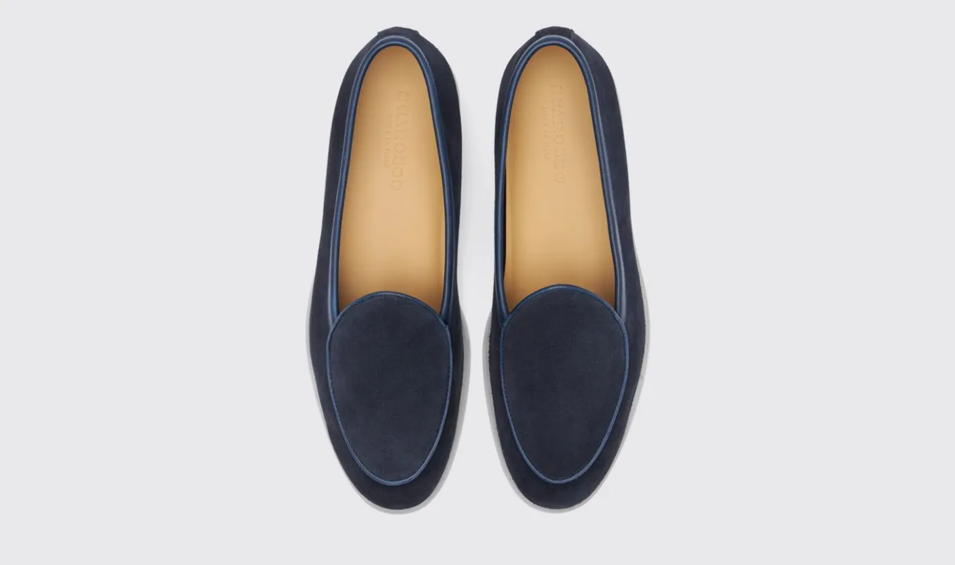 Manner Scarosso Livio Blaues Wildleder