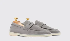 Manner Scarosso Luciano Graues Wildleder