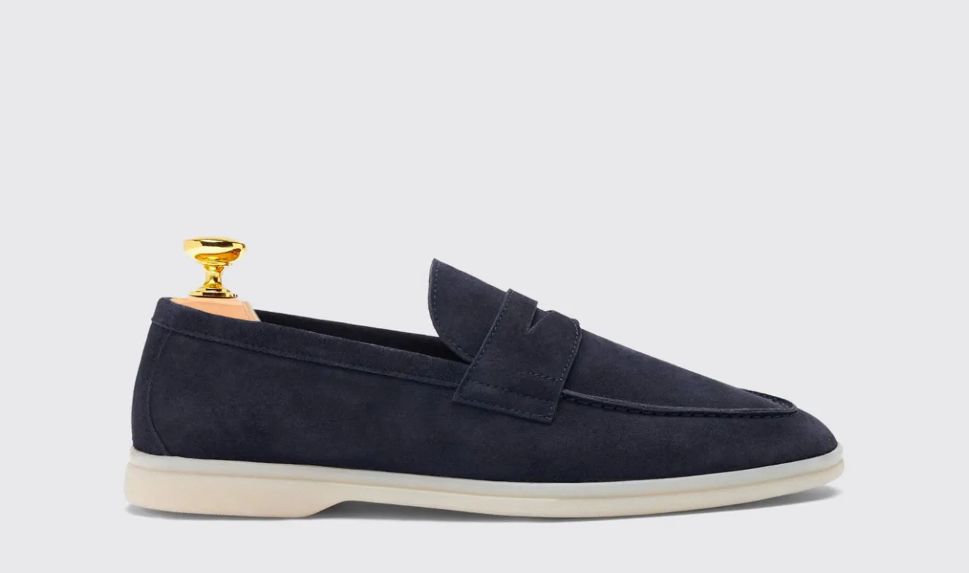 Manner Scarosso Luciano-Blaues Wildleder