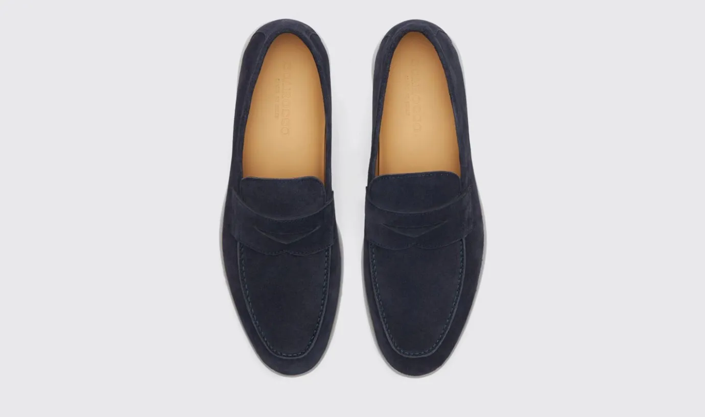 Manner Scarosso Luciano-Blaues Wildleder