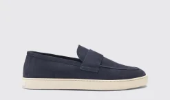 Manner Scarosso Lucio Blaues Wildleder