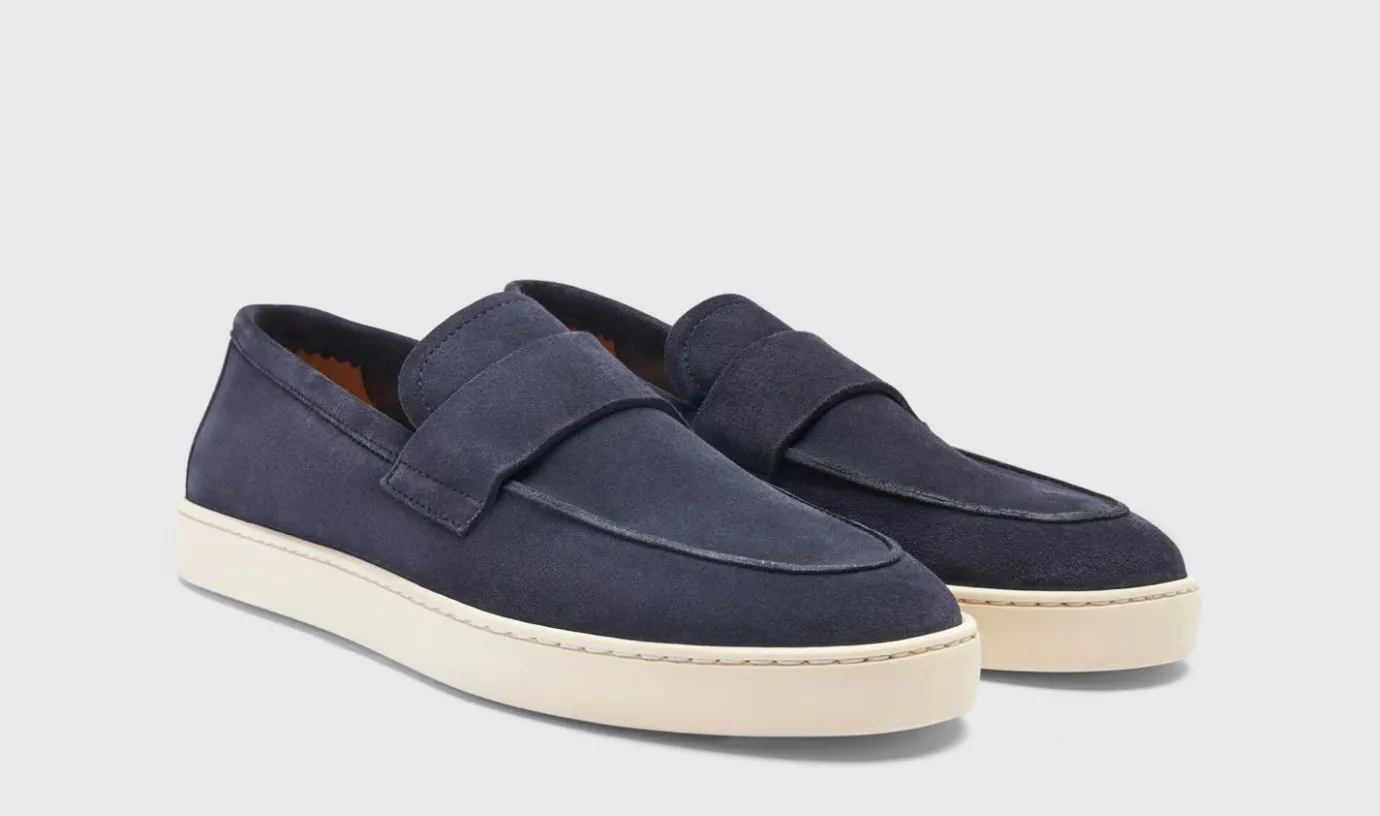 Manner Scarosso Lucio Blaues Wildleder