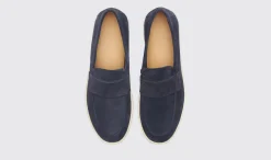 Manner Scarosso Lucio Blaues Wildleder