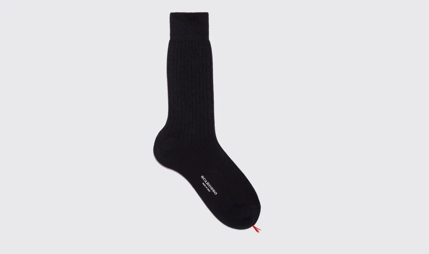 Manner Scarosso Marineblaue Wadensocken Aus Wolle