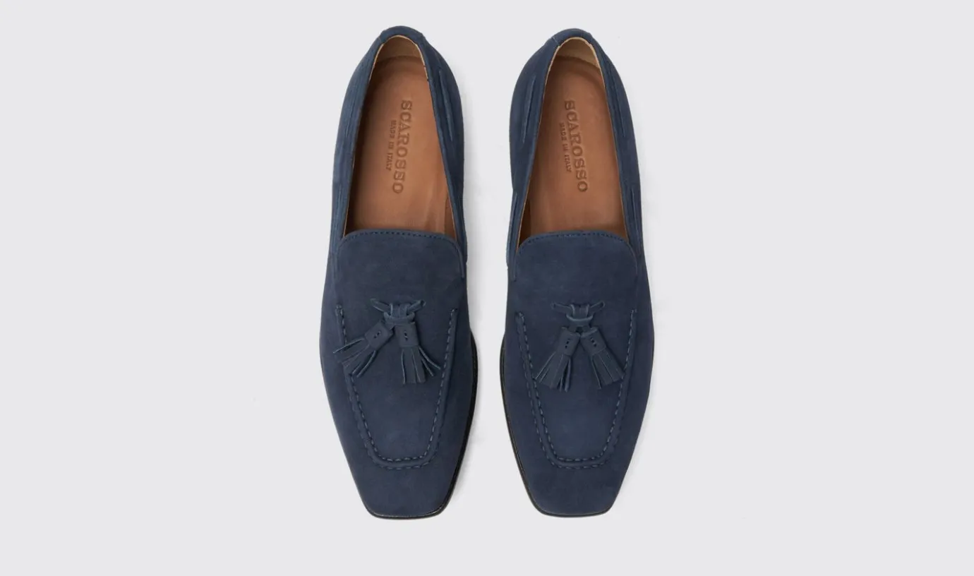 Manner Scarosso Rodolfo Blaues Wildleder
