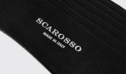Manner Scarosso Schwarze Wadensocken Aus Baumwolle